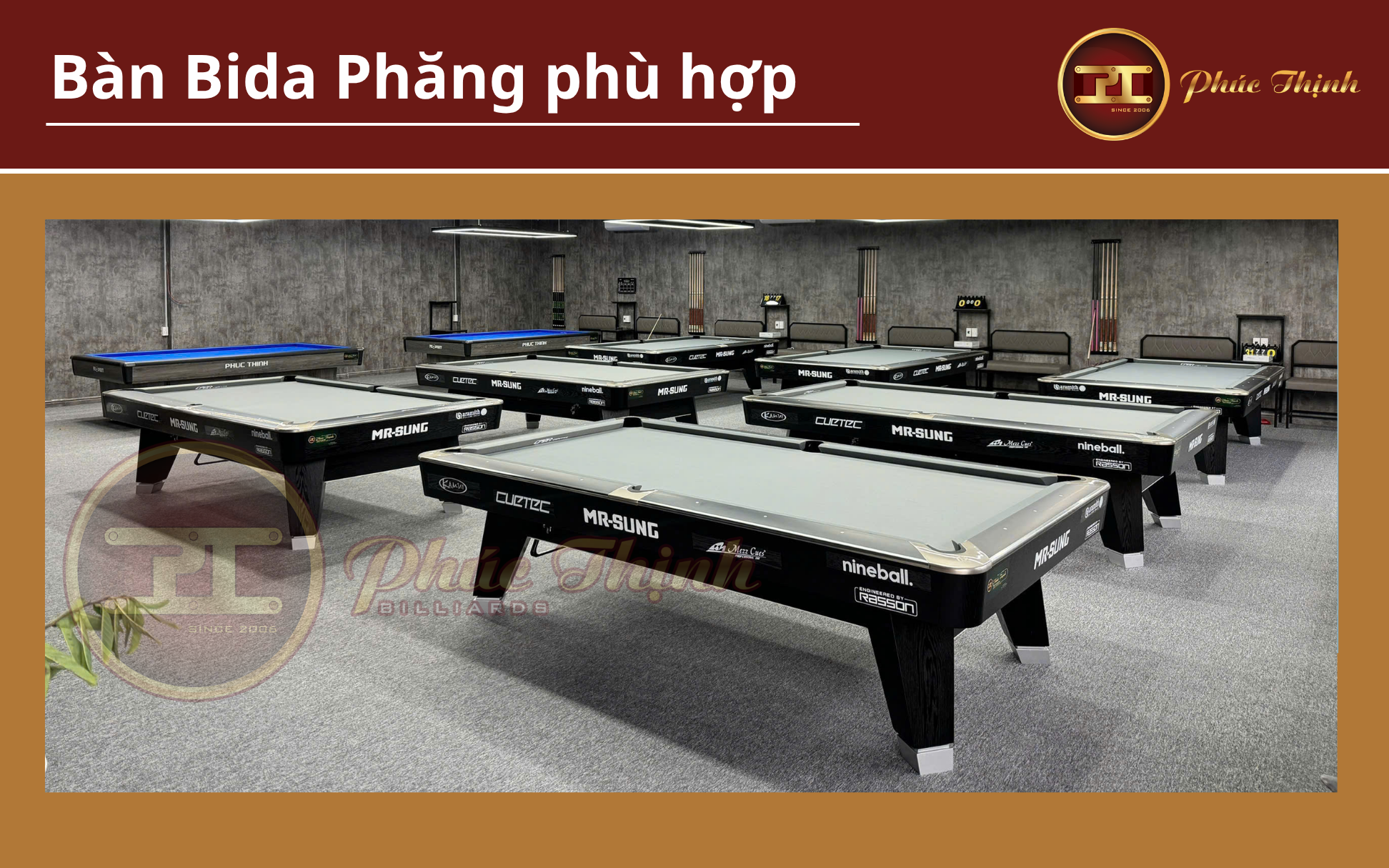 Cách lựa bàn Bida Phăng phù hợp