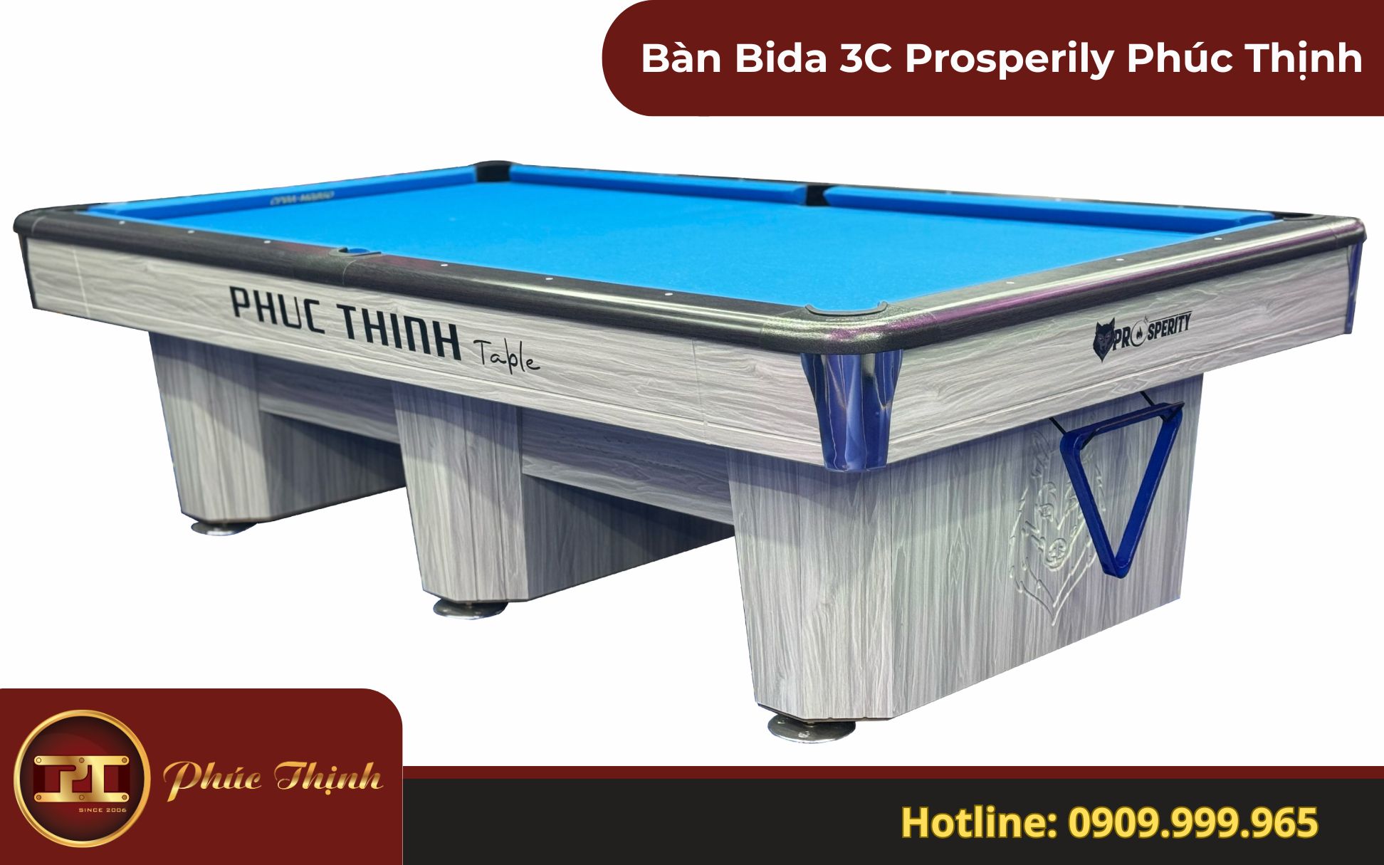 Bàn Bida 3C Prosperily Phúc Thịnh, bàn Bida 3 băng