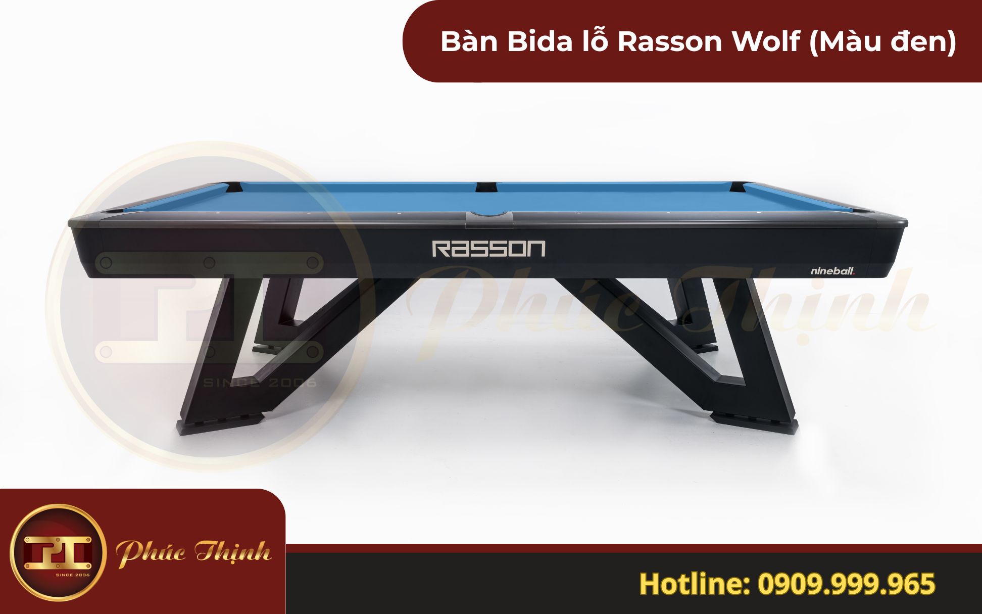 Bàn Bida Rasson Wolf Nhập Trung (màu đen) tại Bida Phúc Thịnh