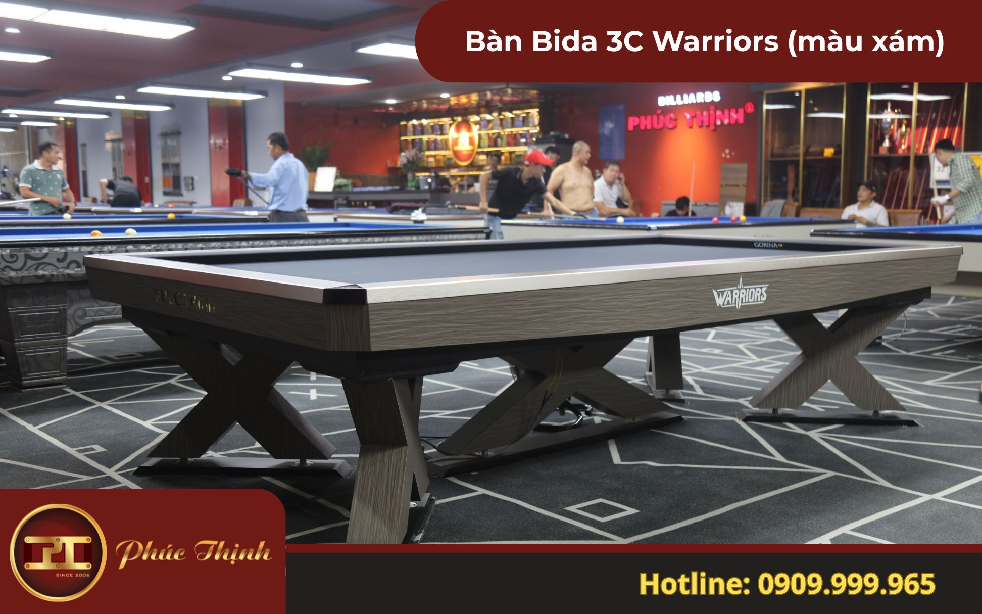 Bàn Bida 3C Warriors, giá bàn bida Carom Warriors Phúc Thịnh