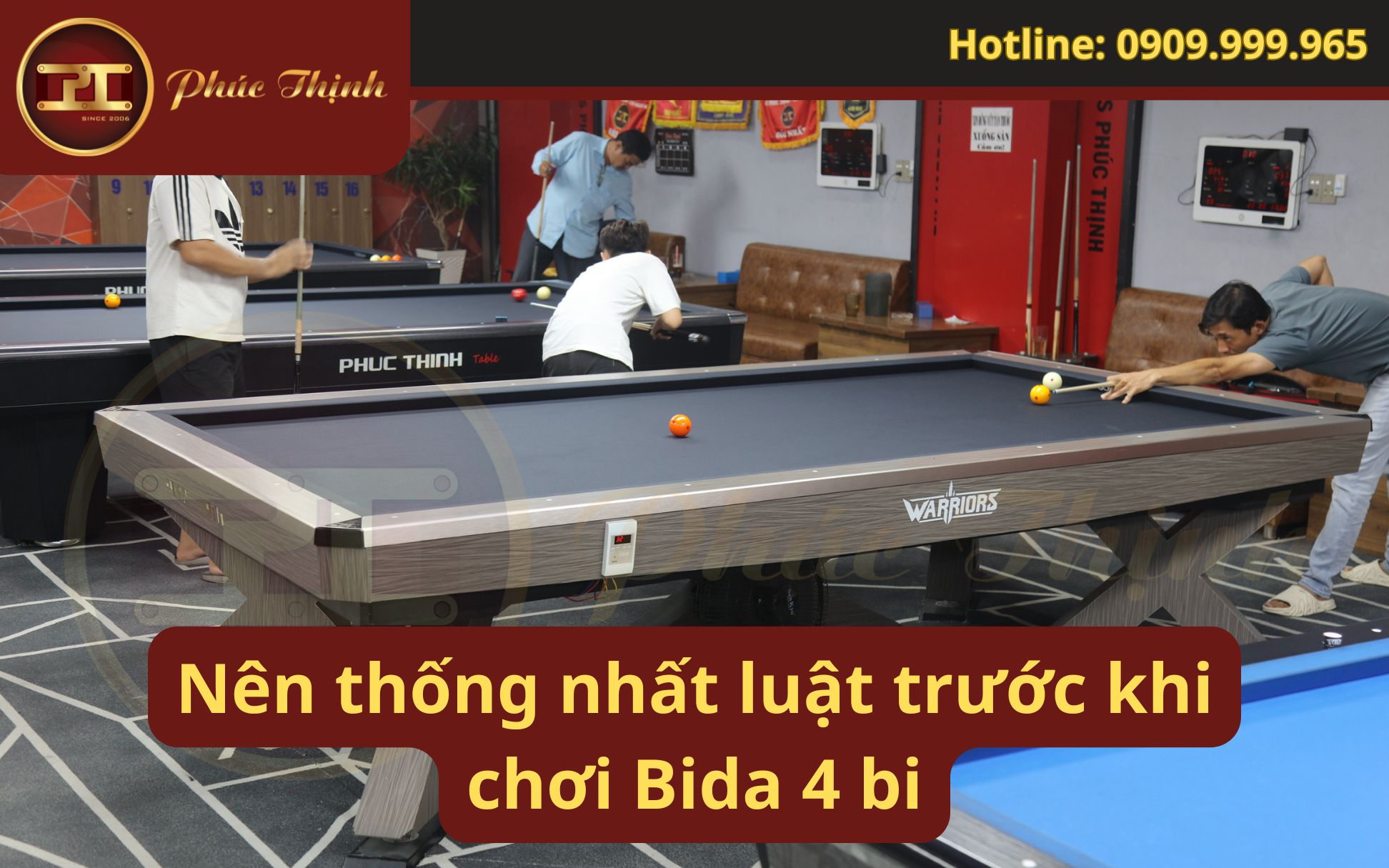 Nên thống nhất luật trước khi chơi Billiards 4 bi