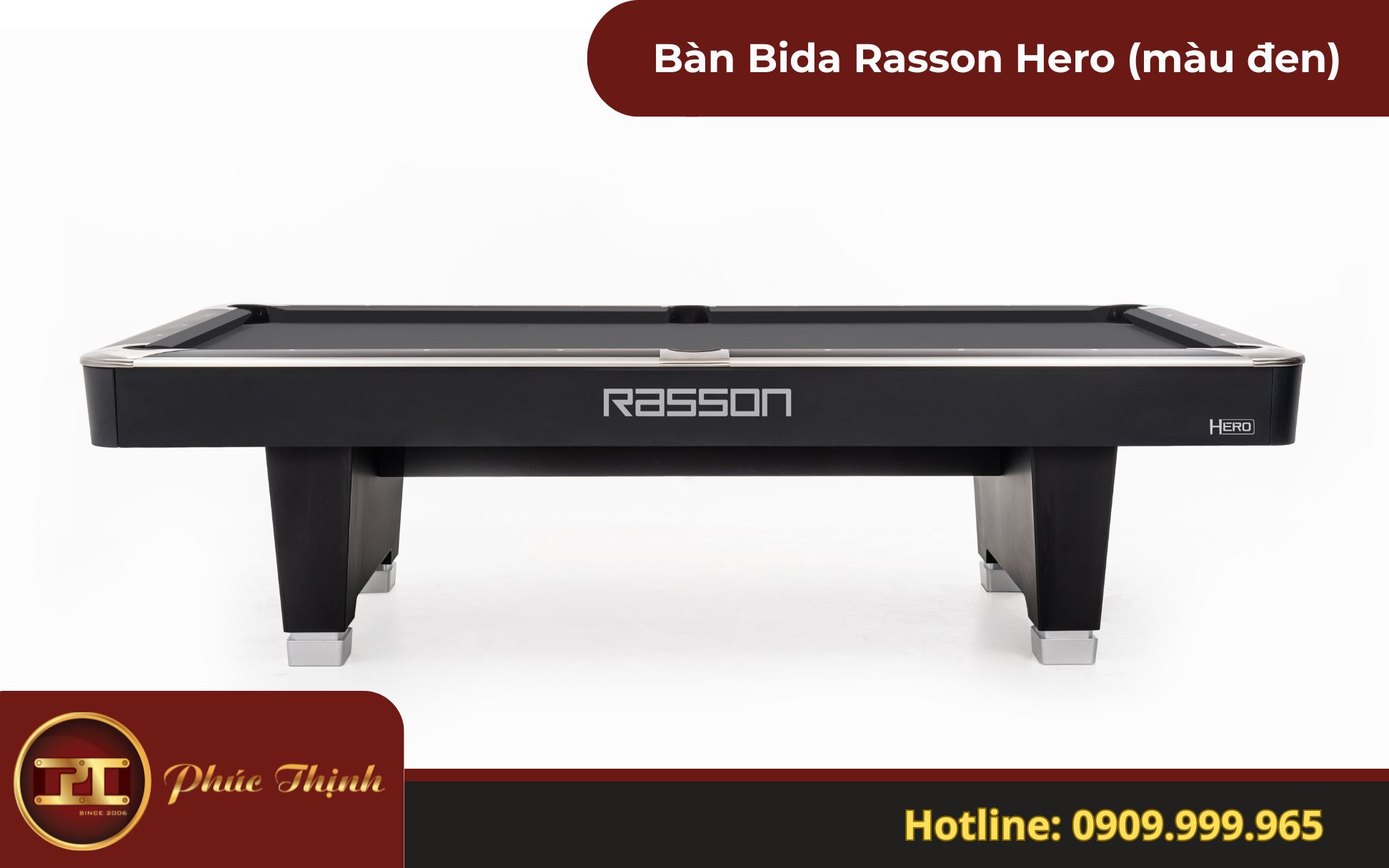 bàn Bida Rasson Hero màu đen tại Billiards Phúc Thịnh
