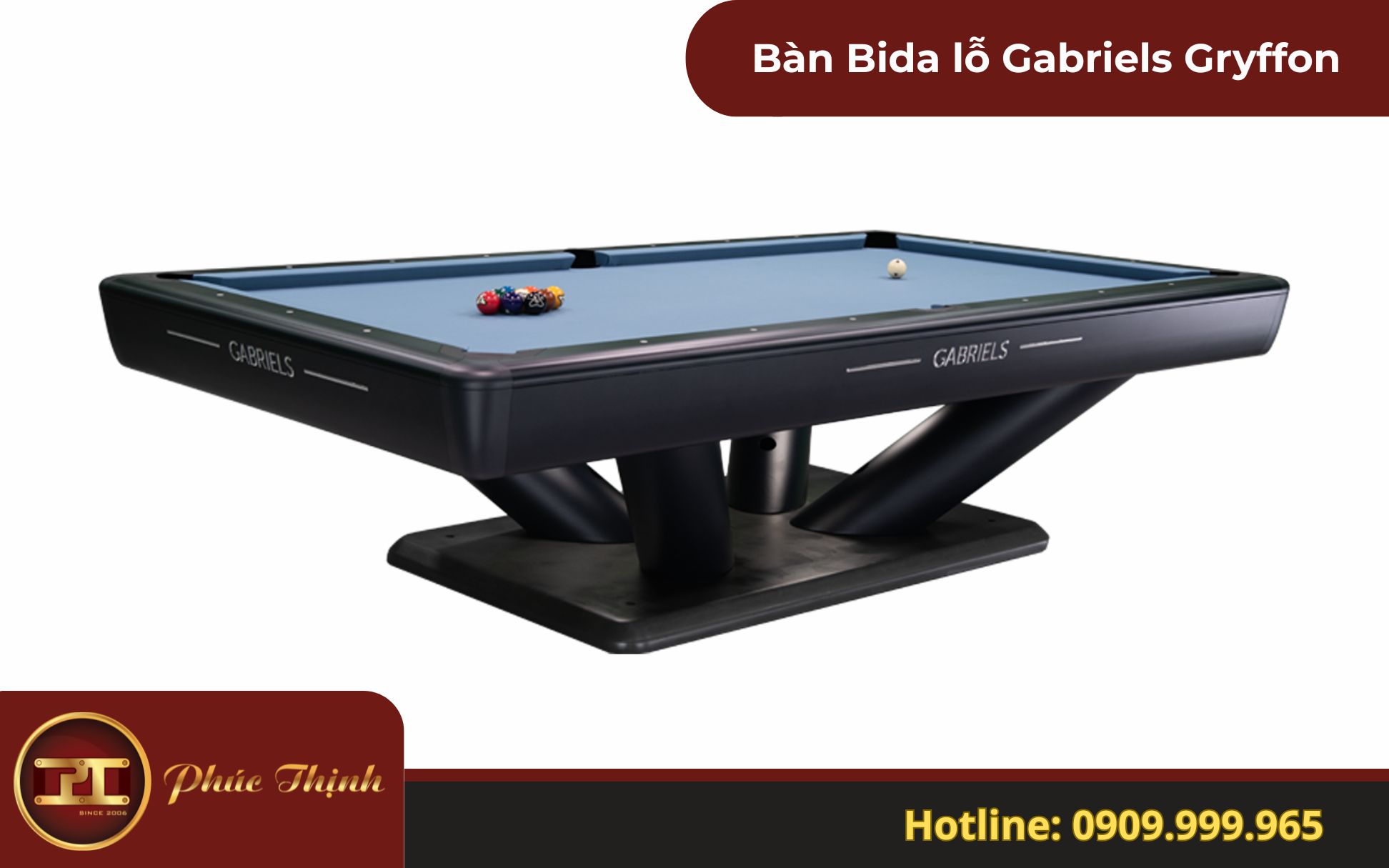 Bàn Bida Lỗ Gabriels Gryffon màu đen chính hãng Phúc Thịnh
