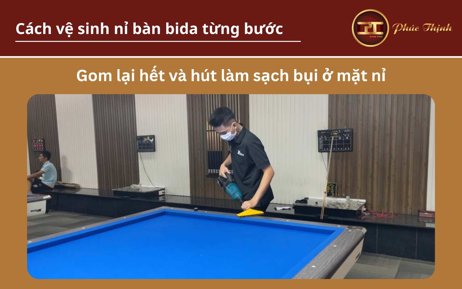 Hut bui vệ sinh mặt bàn Bida